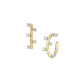 14 Karat Yellow gold ELISE half hoops with diamonds