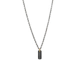 Sterling Silver black rhodium jenna bar pendant with white diamonds