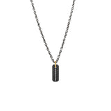 Sterling Silver black rhodium jenna bar pendant with white diamonds