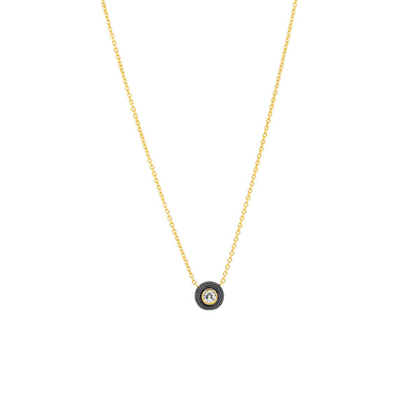 Sterling Silver Black Rhodium JOSS Necklace with Champagne Diamond