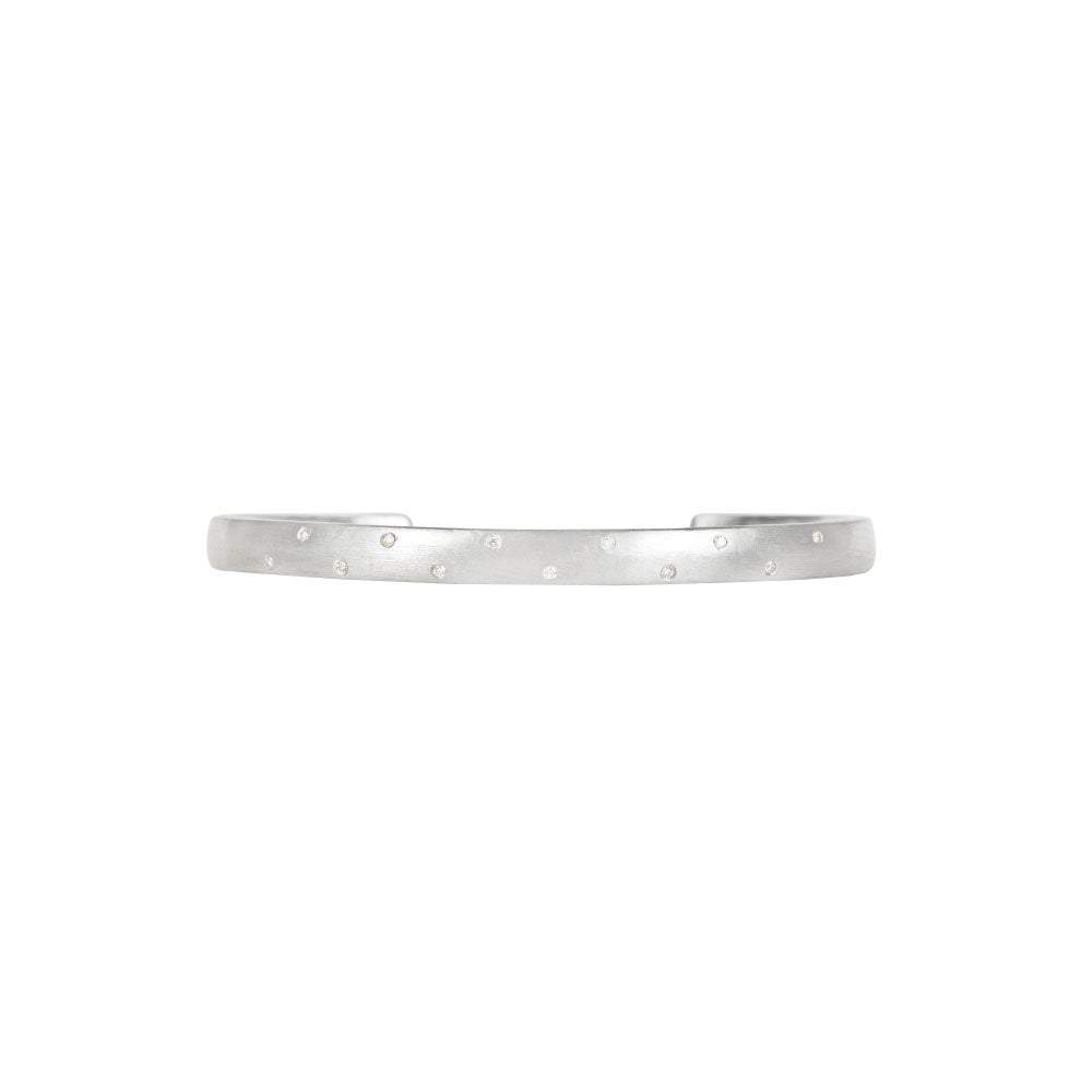 Sterling silver Juna cuff with black diamonds