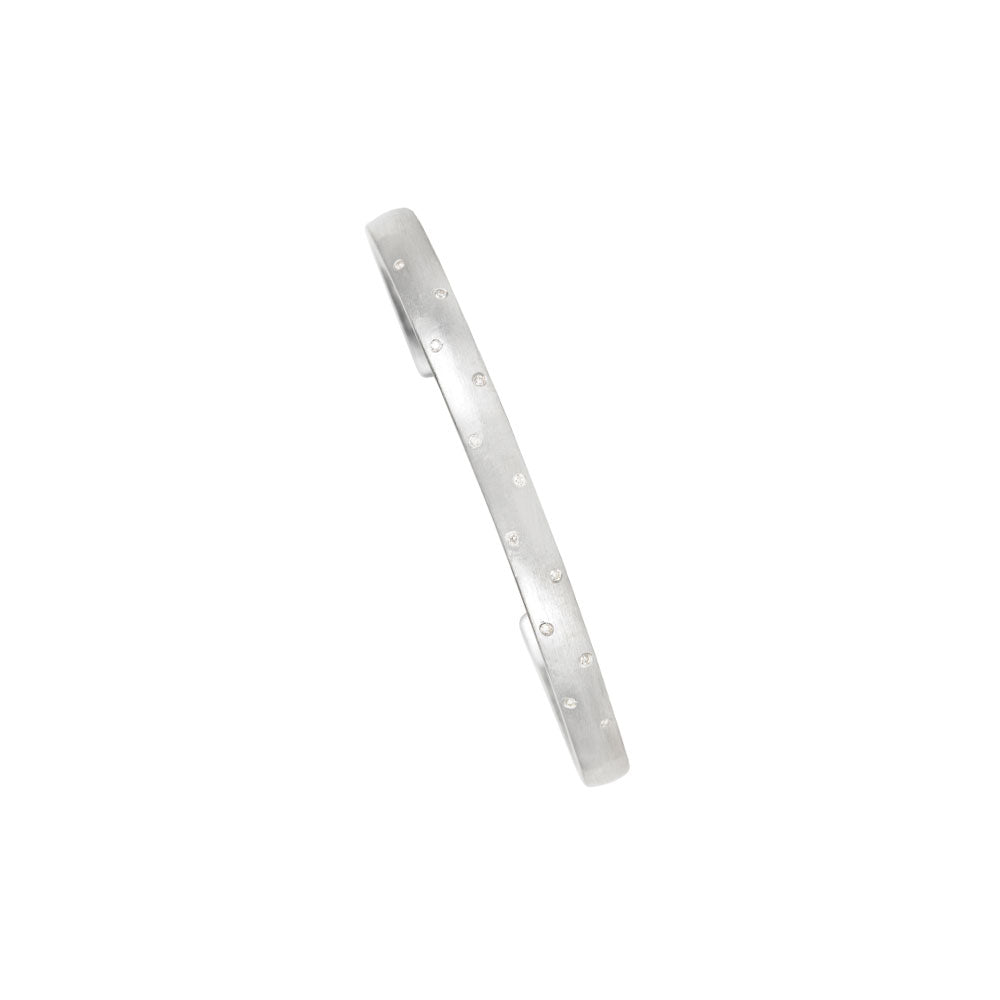 Sterling silver Juna cuff with black diamonds