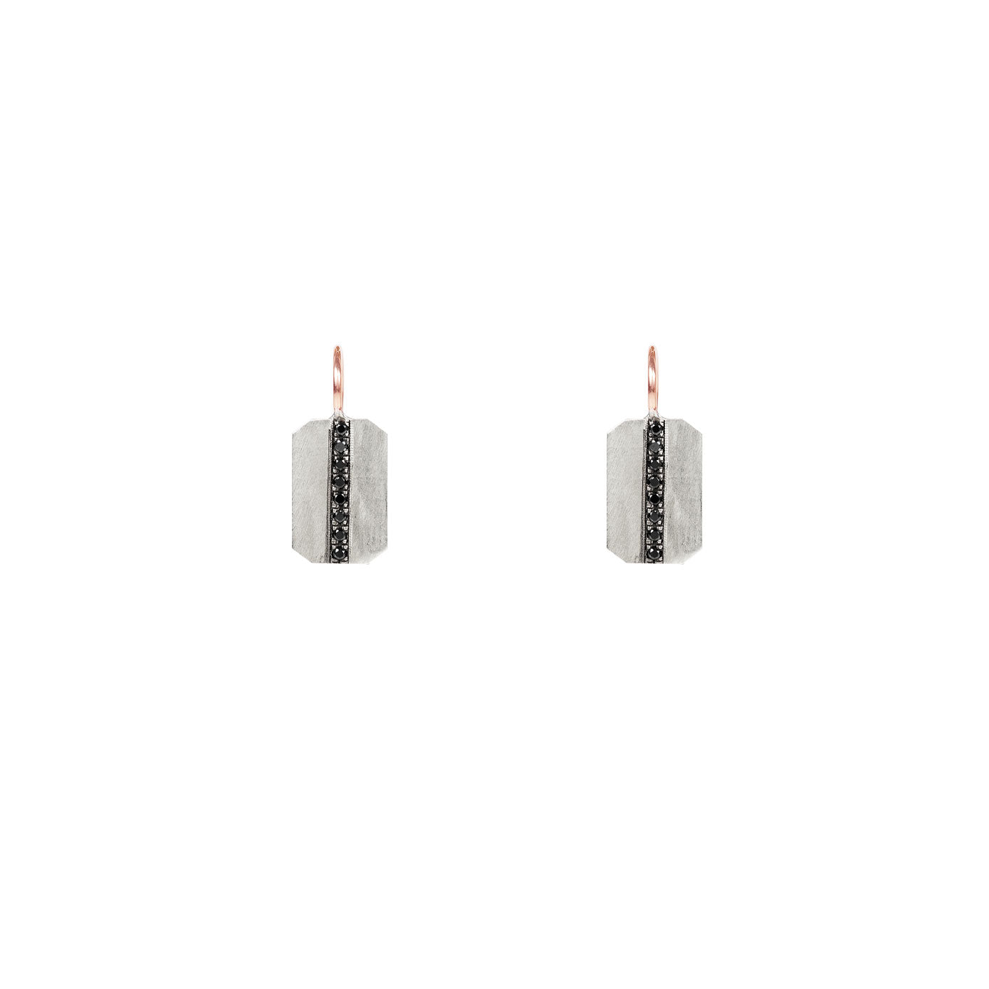 Sterling Silver LANE earrings with black diamonds