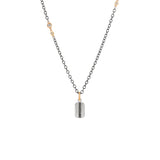 Sterling silver La Petite LANE bar pendant with black diamonds