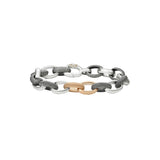 Sterling Silver Vintage Finish and 14 Karat Rose Gold LINN link bracelet