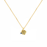 18 Karat Yellow Gold Flora Snail pendant with Diamond and Sapphire