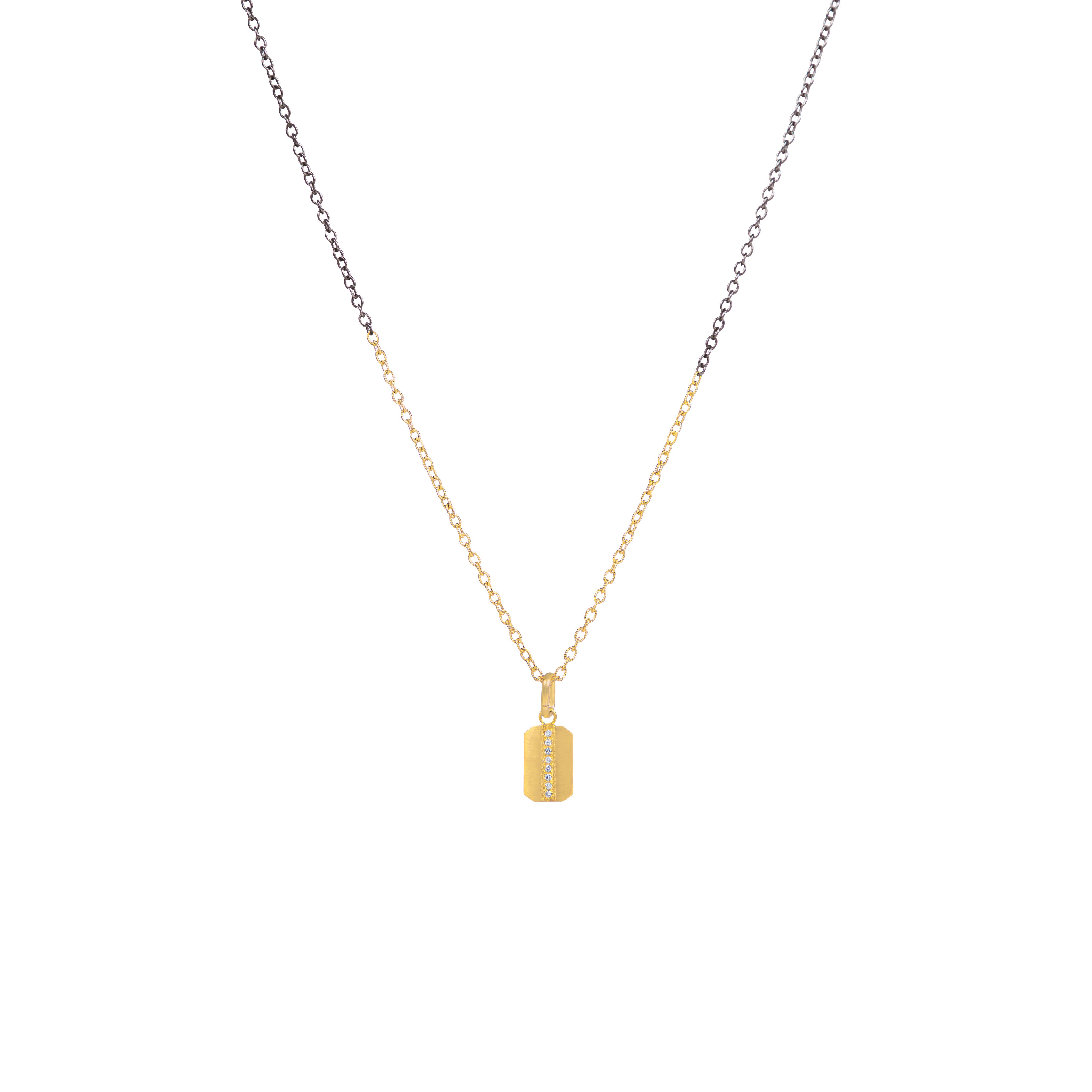 14 Karat Yellow Gold Petite MAHI pendant with diamonds