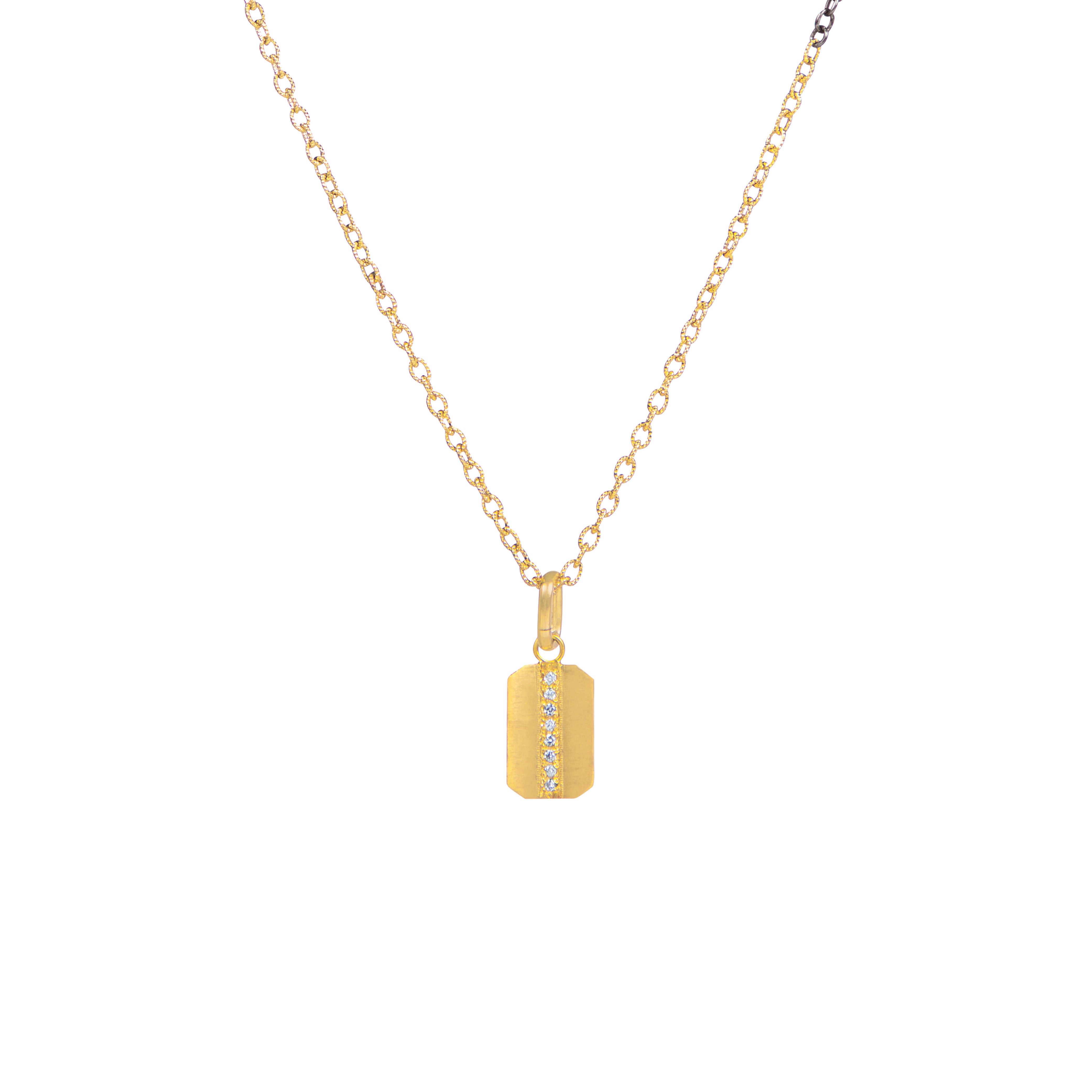 14 Karat Yellow Gold Petite MAHI pendant with diamonds