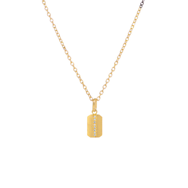 14 Karat Yellow Gold Petite MAHI pendant with diamonds