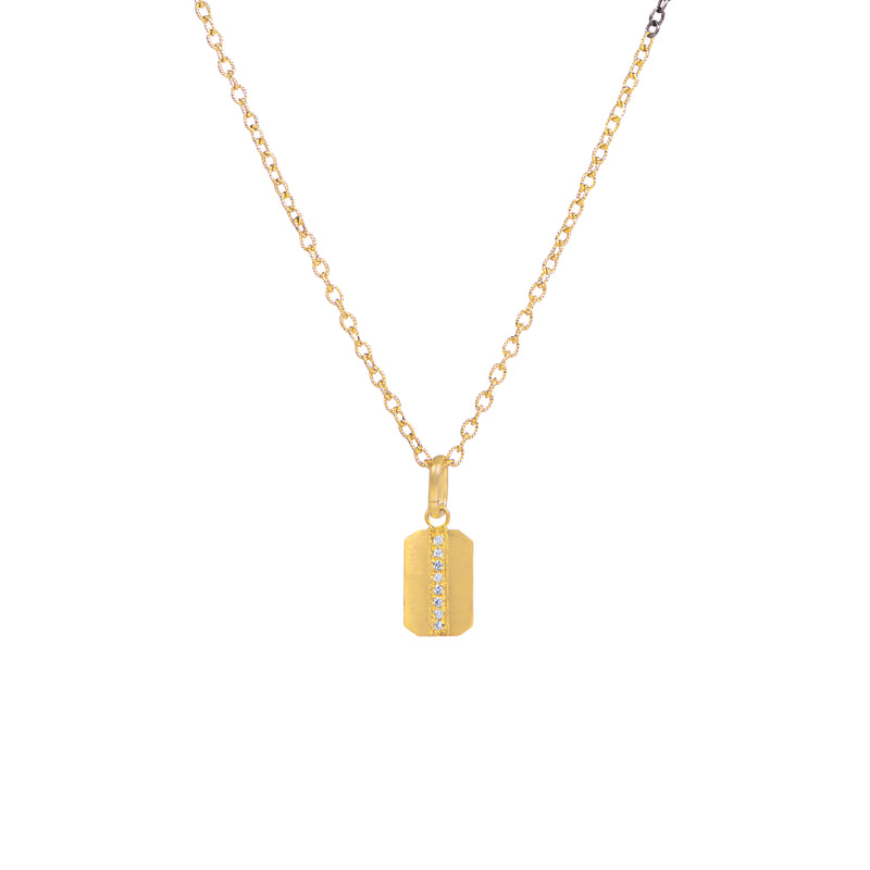 14 Karat Yellow Gold Petite MAHI pendant with diamonds