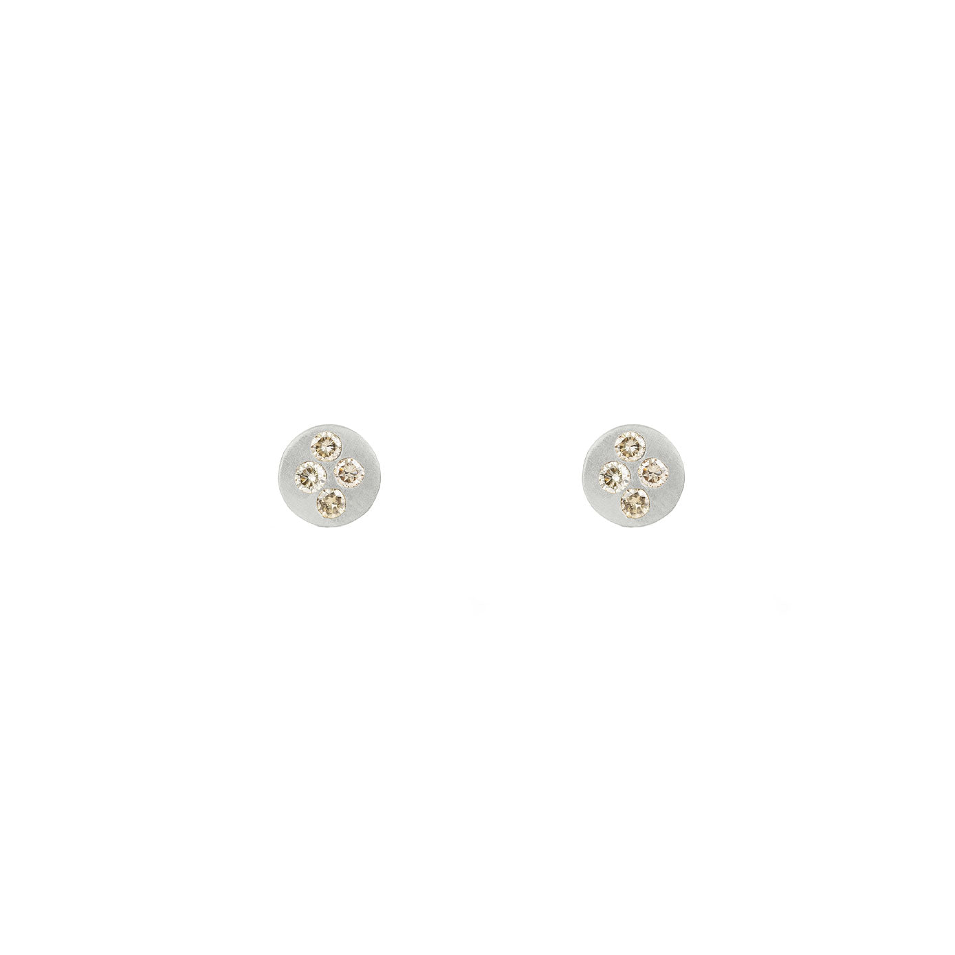 Sterling Silver MEG stud earrings with champagne diamonds