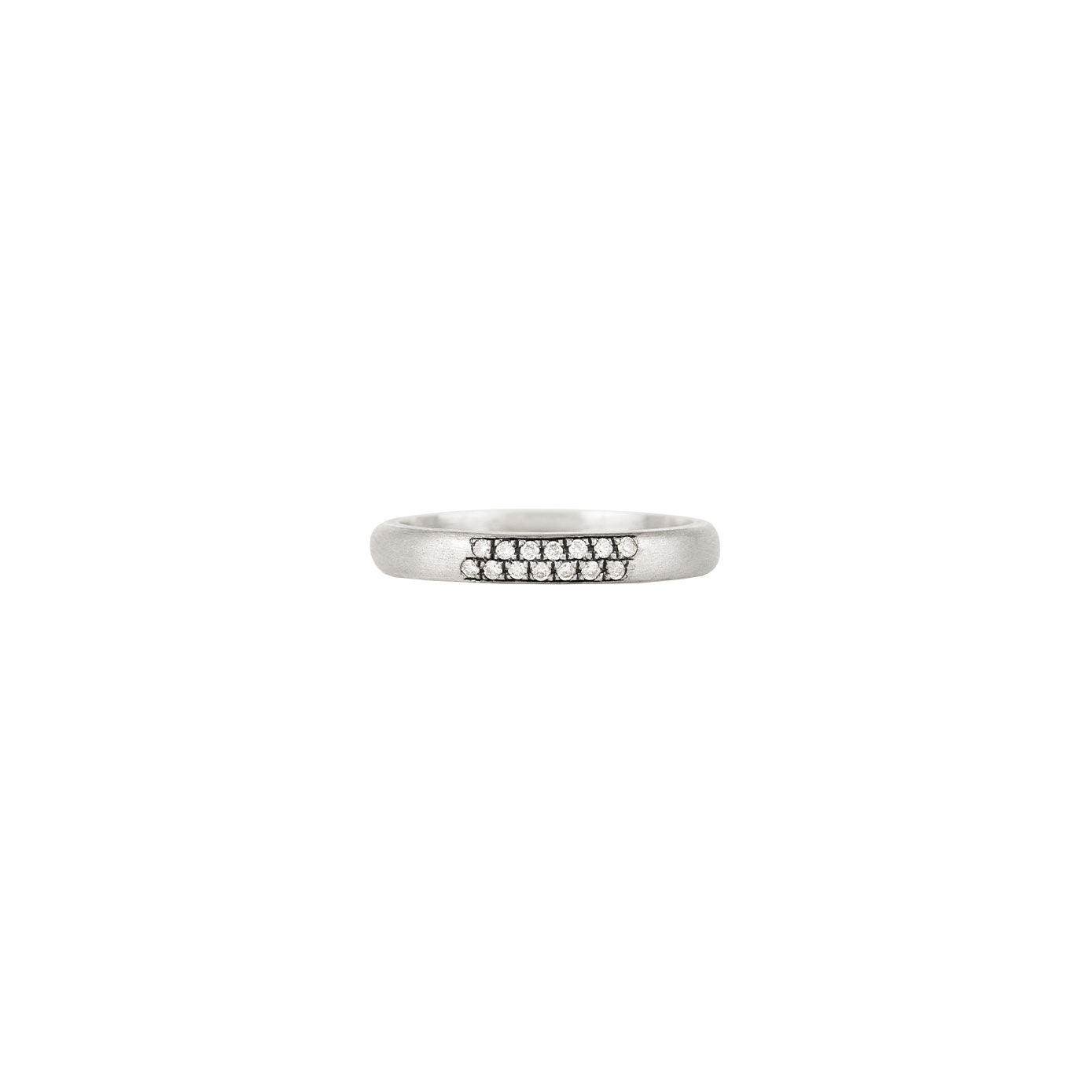 Sterling Silver Satin Finish MEGAN band with diamonds