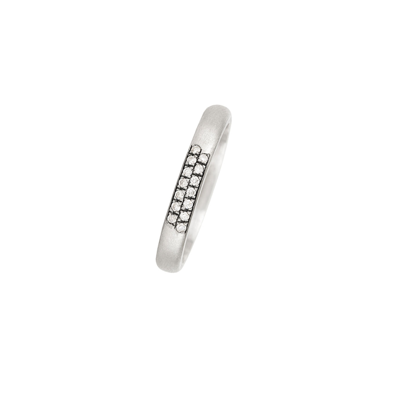 Sterling Silver Satin Finish MEGAN band with diamonds