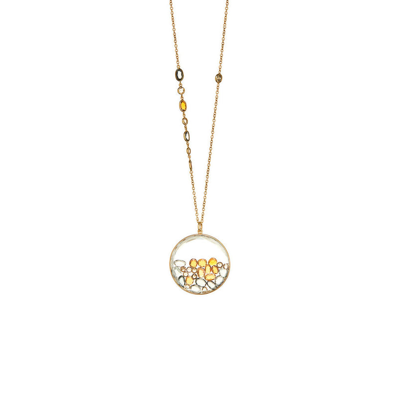 18 Karat Yellow Gold Kaleidoscope Shaker Necklace