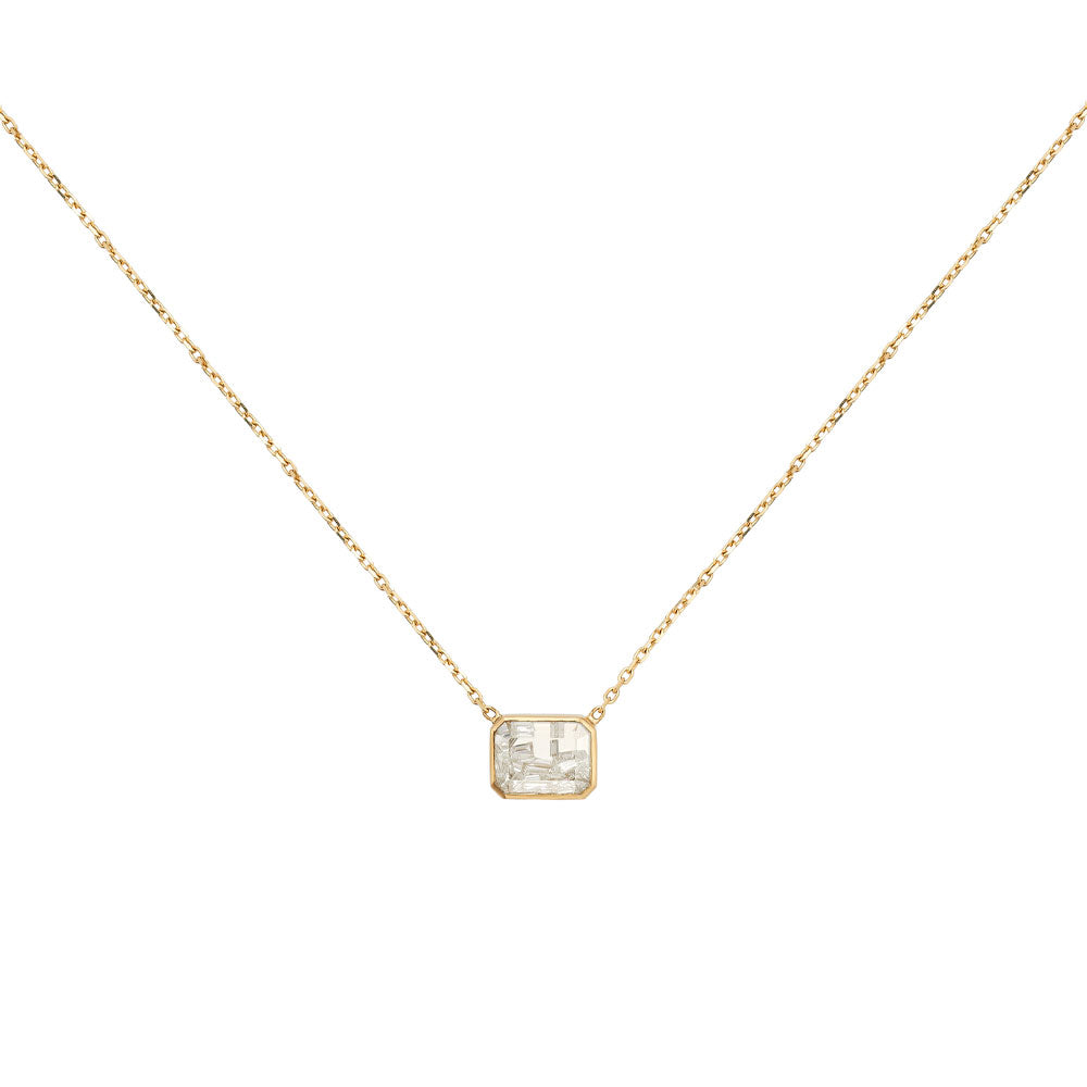 18 Karat Yellow Gold Esmeralda Diamond Shaker necklace