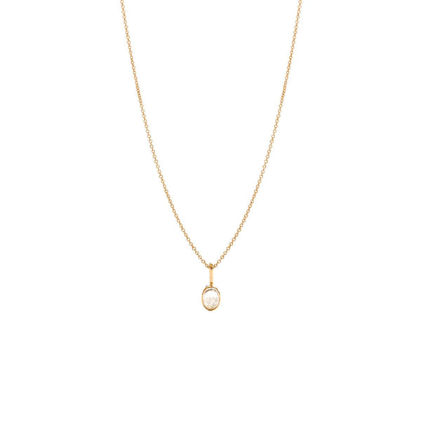 18 Karat Yellow Gold Oval Mini Shaker Pendant with Diamonds