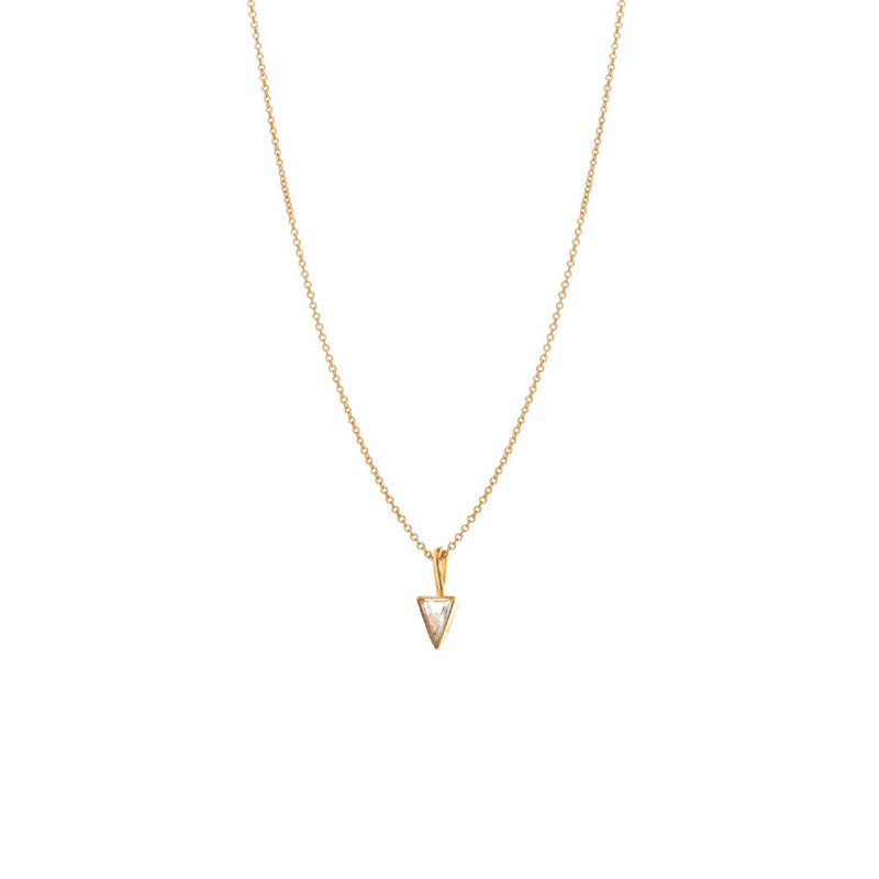 18 Karat Yellow Gold Triangle Mini Shaker Pendant with Diamonds