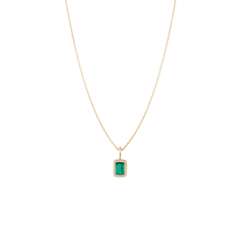 14 Karat Yellow Gold "Amelia" Pendant with Green Tourmaline