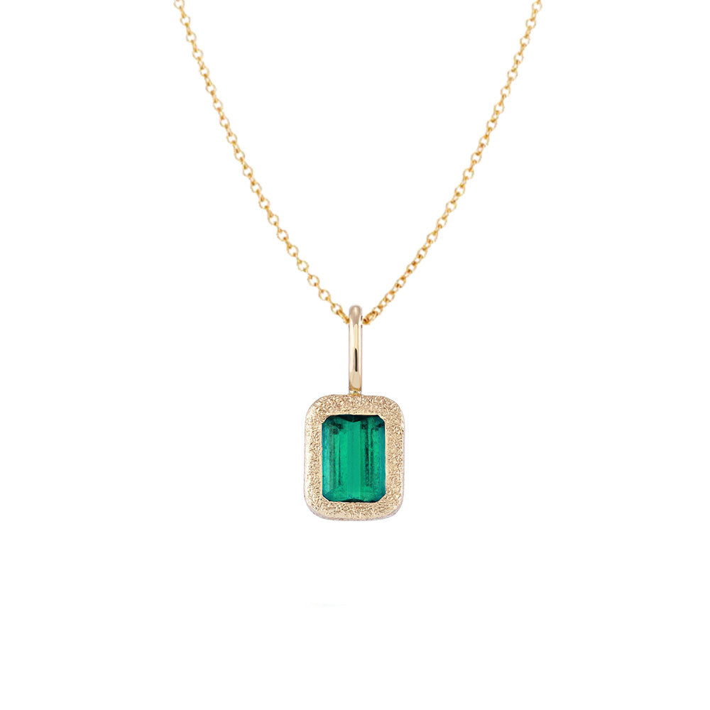 14 Karat Yellow Gold "Amelia" Pendant with Green Tourmaline