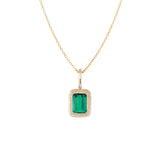 14 Karat Yellow Gold "Amelia" Pendant with Green Tourmaline