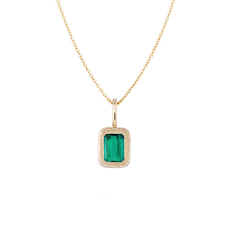 14 Karat Yellow Gold "Amelia" Pendant with Green Tourmaline