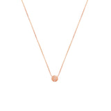 14 Karat Rosé Gold RINA disc necklace with white diamonds