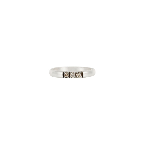 Sterling Silver Vintage Finish NELLI ring with champagne diamonds