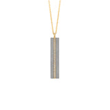 14 Karat Yellow Gold and Titanium Vertical Bar Necklace with Diamonds