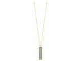 14 Karat Yellow Gold and Titanium Vertical Bar Necklace with Diamonds
