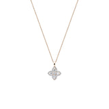 18 Karat Yellow Gold Diamond Flower pendant