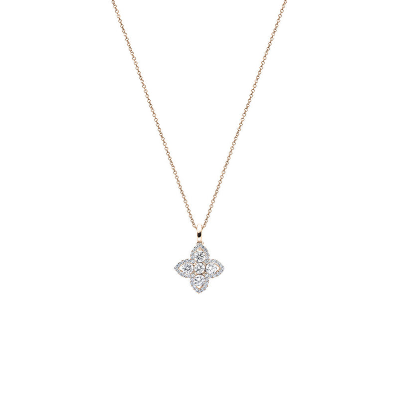 18 Karat Yellow Gold Diamond Flower pendant