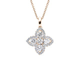 18 Karat Yellow Gold Diamond Flower pendant