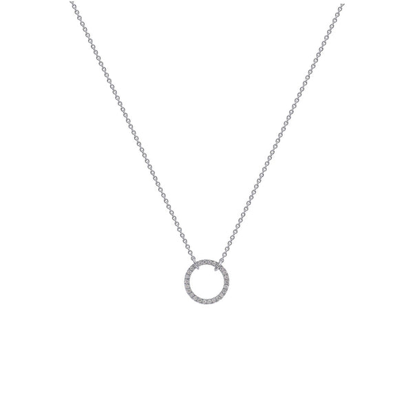 14 Karat White Gold Mini Diamond circle necklace