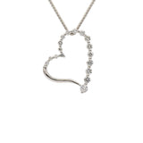 18 Karat White Gold open heart diamond necklace