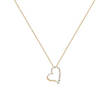 18 Karat Yellow Gold Heart Diamond Pendant