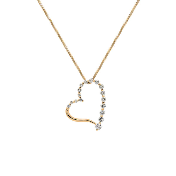 18 Karat Yellow Gold Heart Diamond Pendant