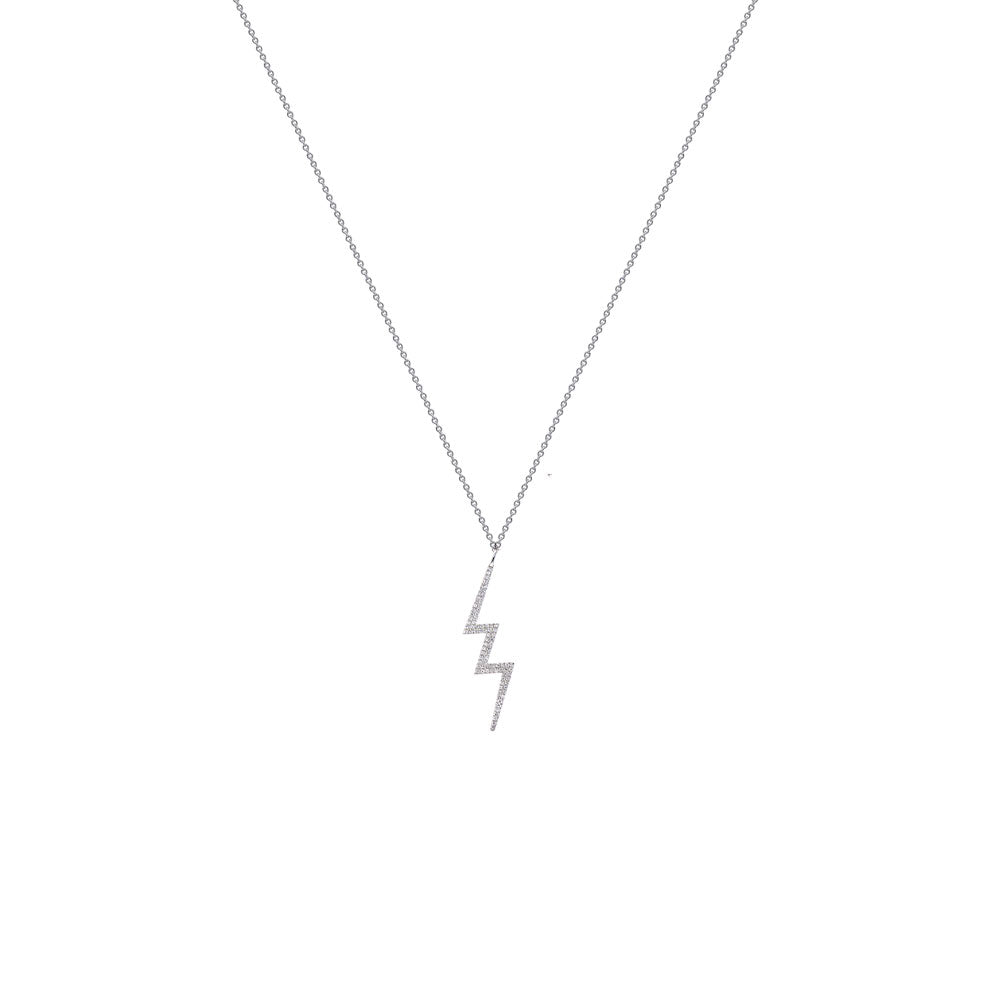 18 Karat White Gold Lightning Bolt Diamond pendant