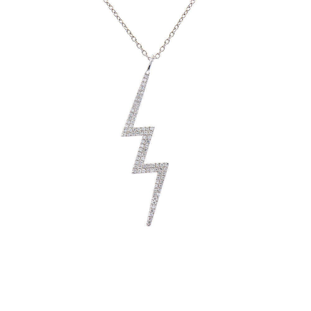 18 Karat White Gold Lightning Bolt Diamond pendant