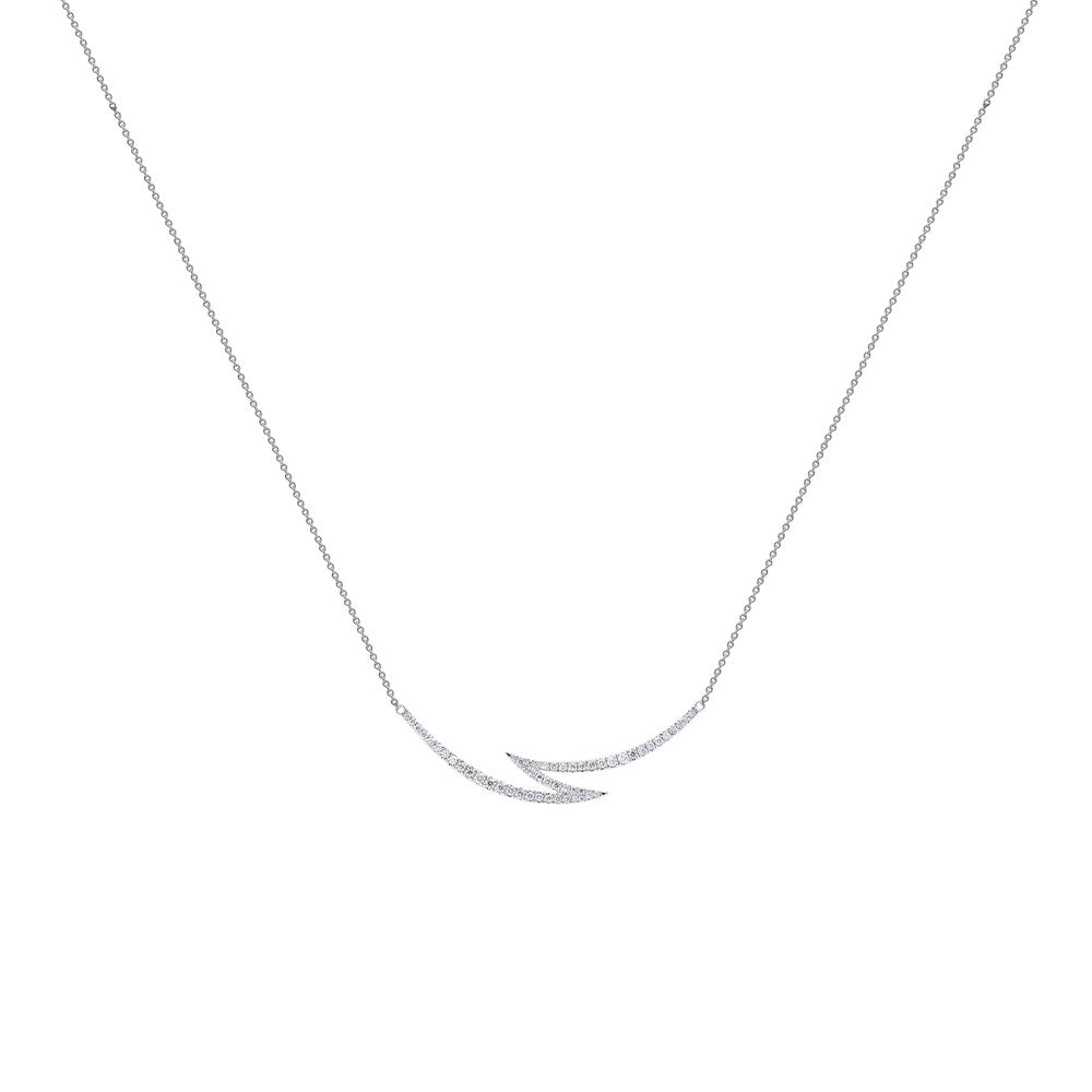 18 Karat white gold Asymmetric diamond necklace