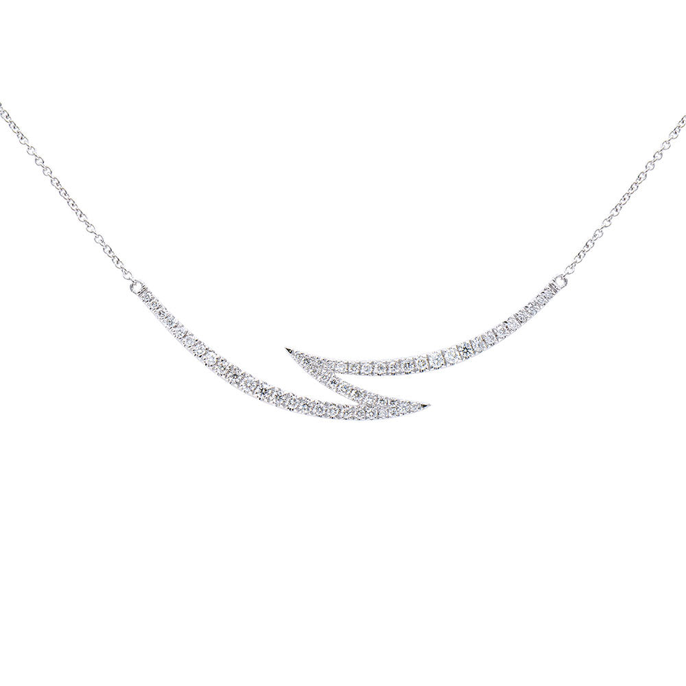 18 Karat white gold Asymmetric diamond necklace