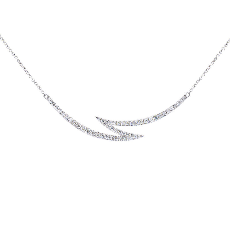 18 Karat white gold Asymmetric diamond necklace