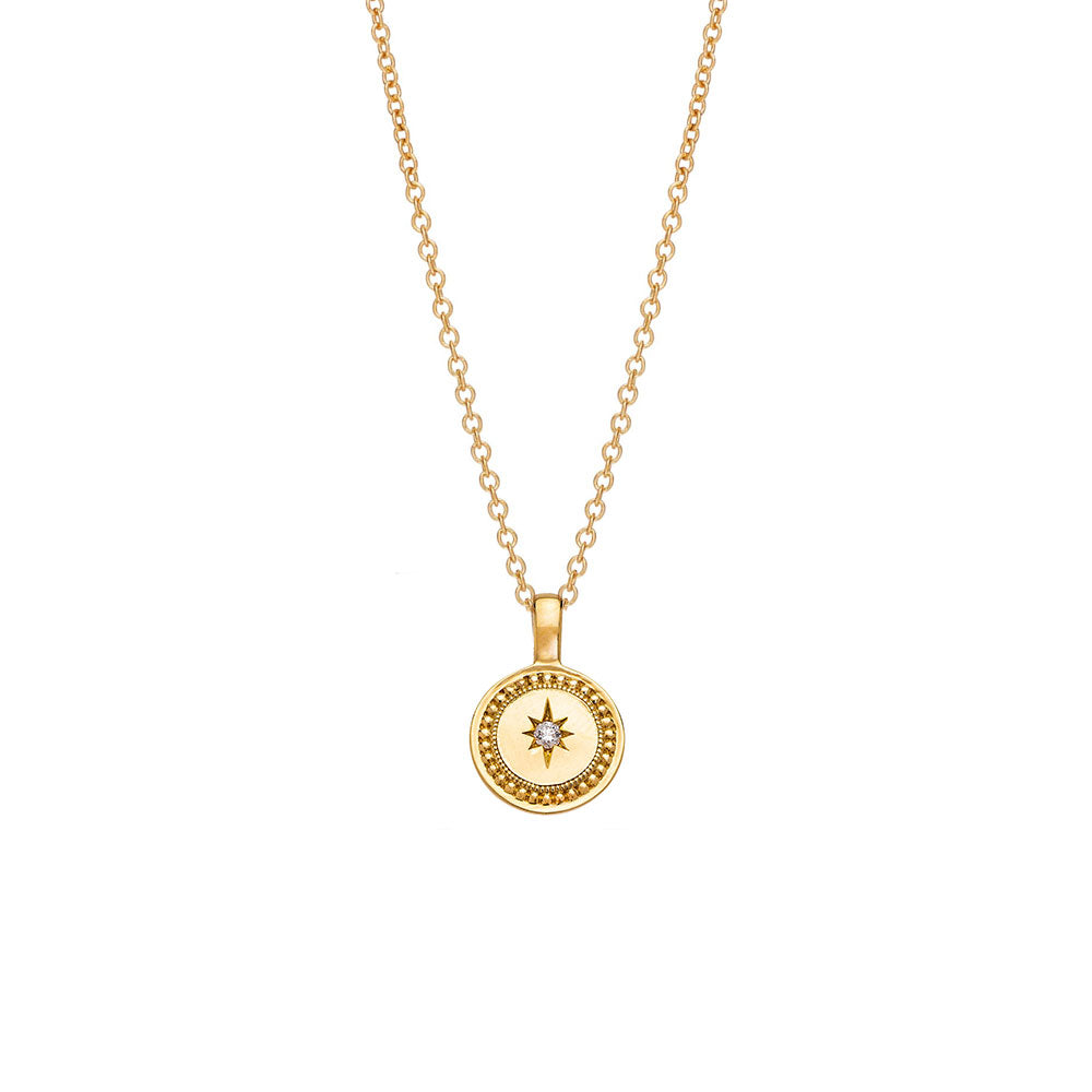 18 Karat Yellow Gold Celeste Pendant with Diamond