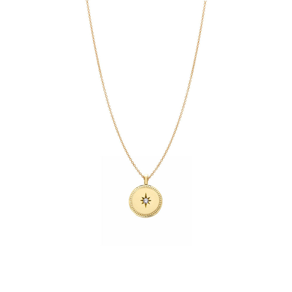 18 Karat Yellow Gold Celeste Pendant with Diamond