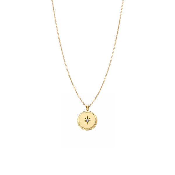 18 Karat Yellow Gold Celeste Pendant with Diamond