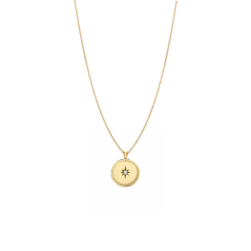 18 Karat Yellow Gold Celeste Pendant with Diamond