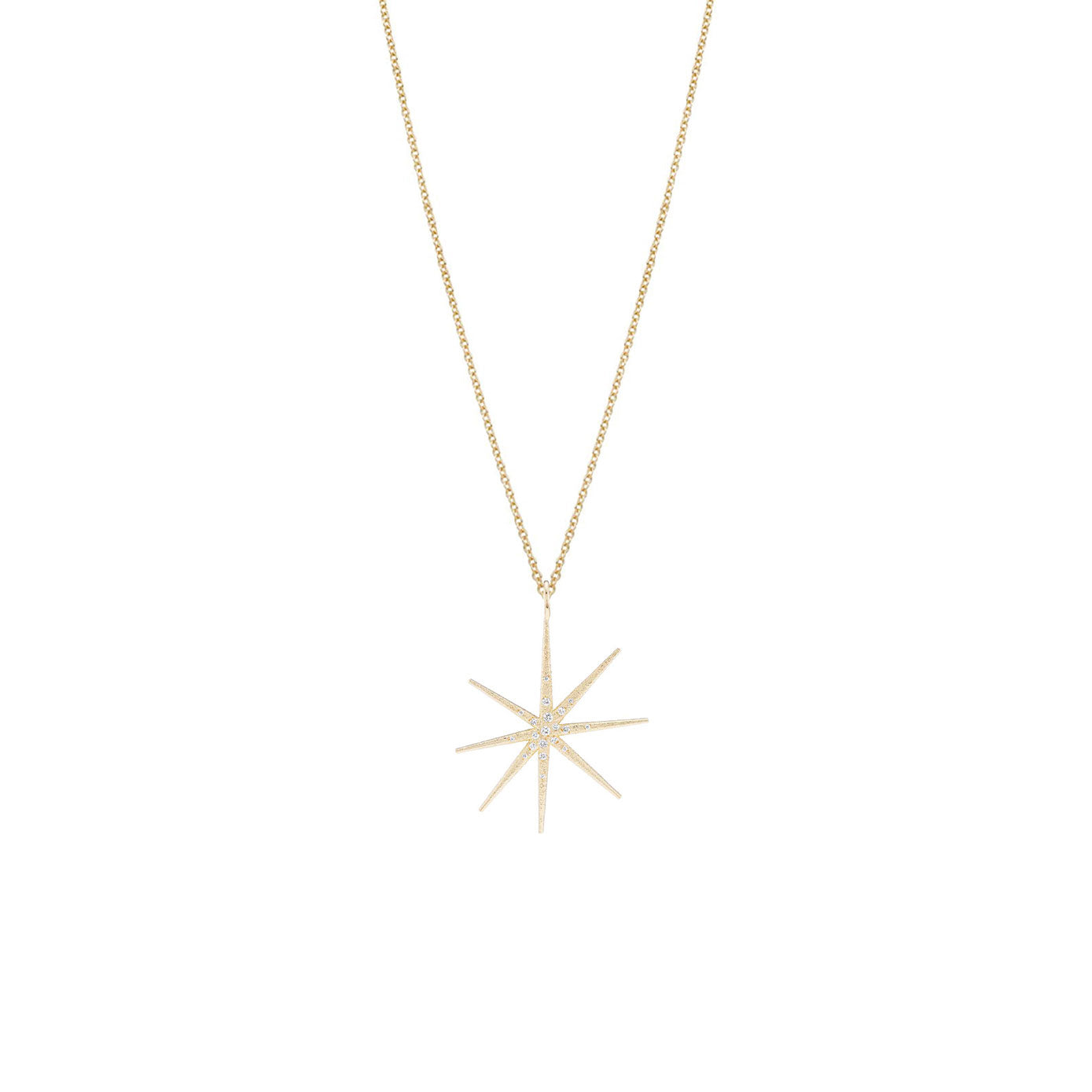 14 Karat Yellow gold MATEO burst pendant with Diamonds