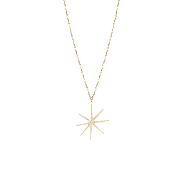 14 Karat Yellow gold MATEO burst pendant with Diamonds