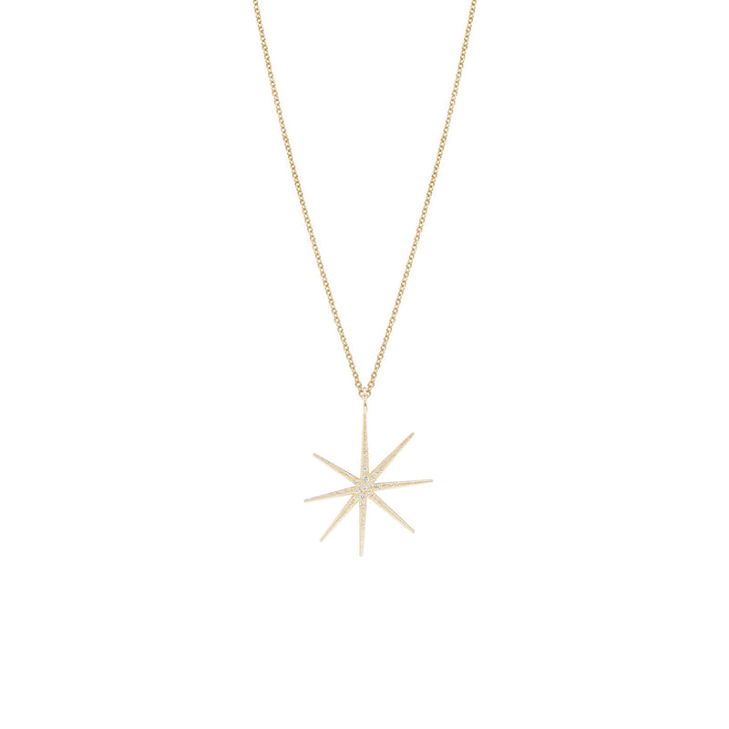 14 Karat Yellow gold MATEO burst pendant with Diamonds