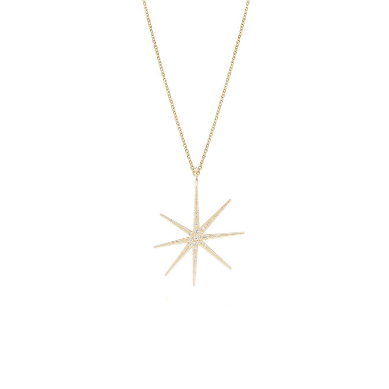 14 Karat Yellow gold MATEO burst pendant with Diamonds