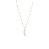 14 Karat Yellow Gold Crescent "Moony" Pendant with Diamonds